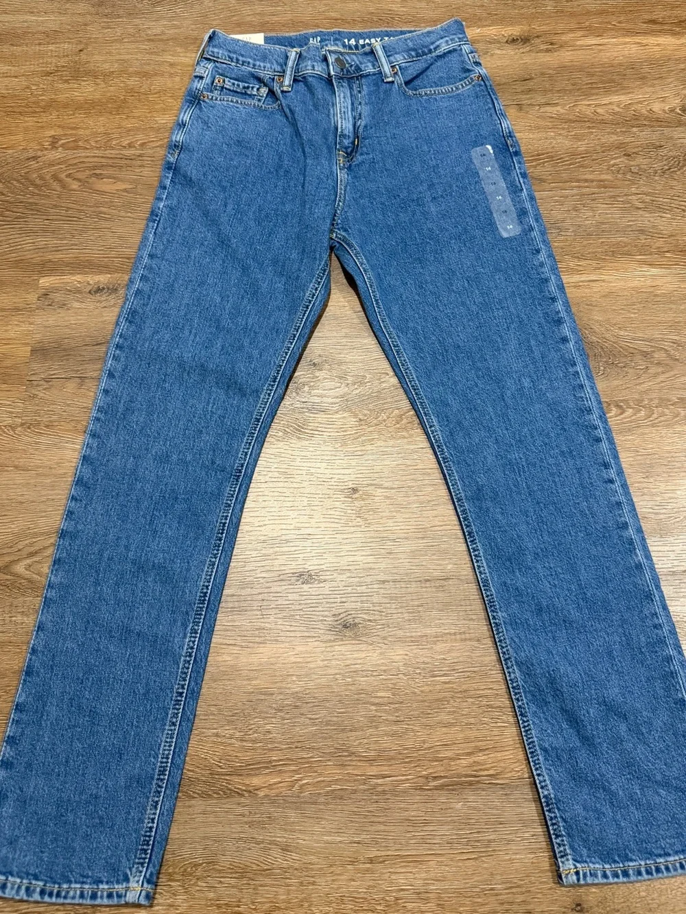 GAP Kids Boys Size 14 Easy Taper Jeans NWT Blue Denim Adjustable Waist